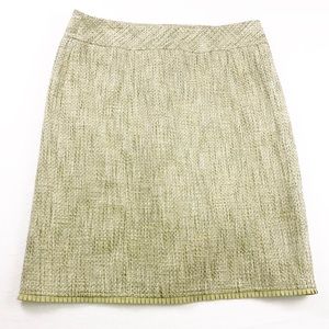 Ann Taylor | Green Tweed Pencil Skirt